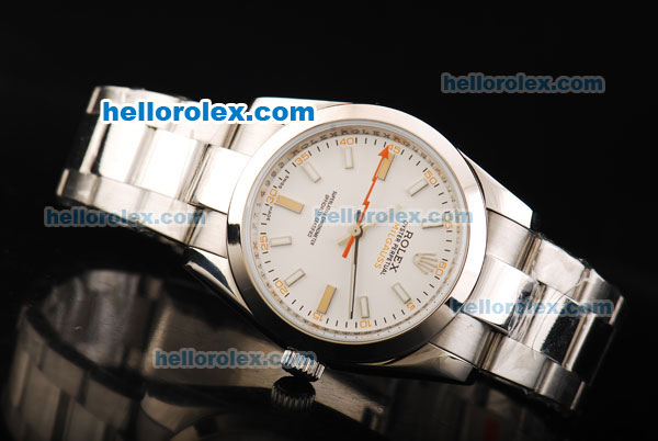 Rolex Milgauss Oyster Perpetual Chronometer Automatic Movement with White Dial and Stainless Steel Strap - Click Image to Close